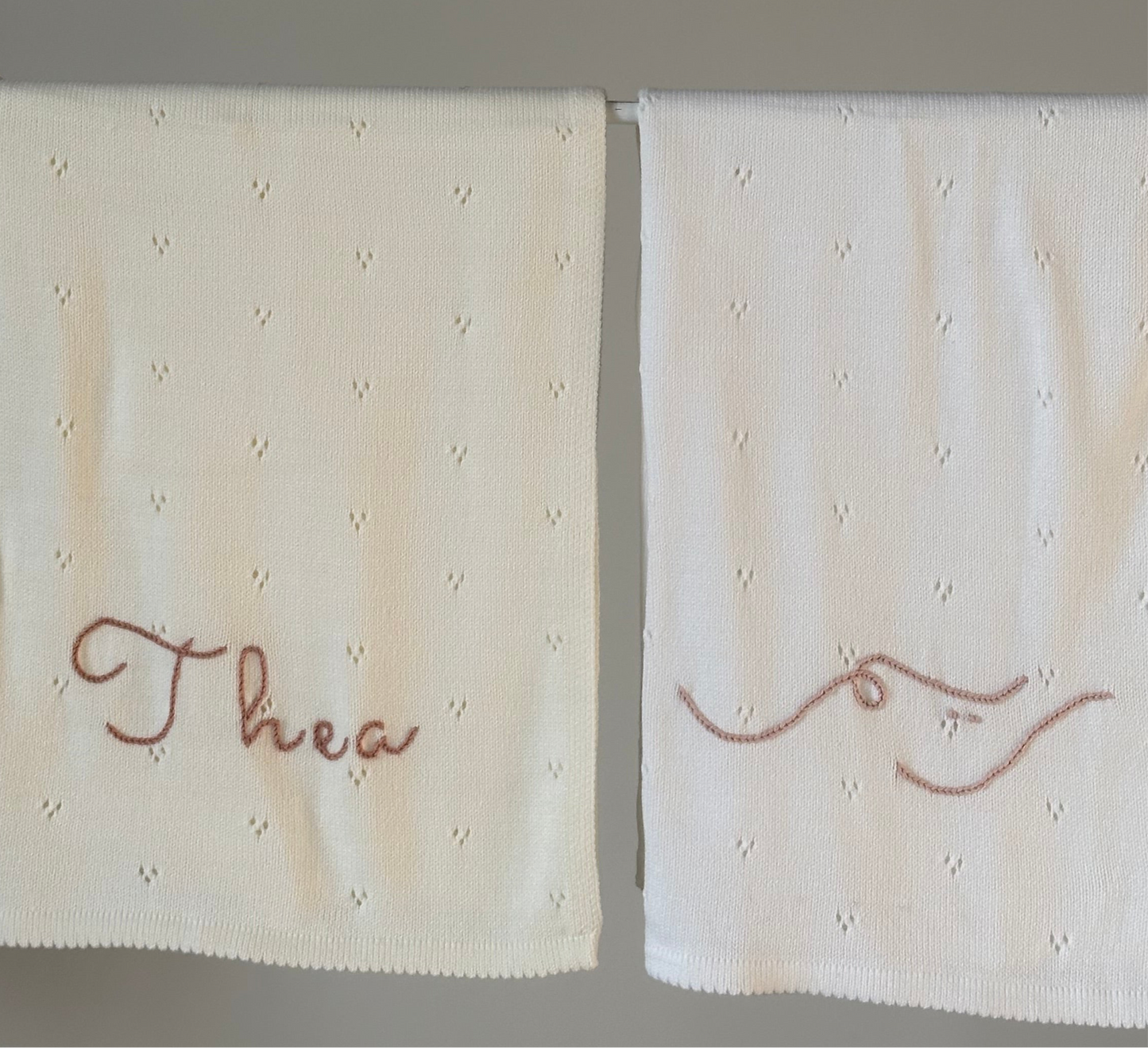 Personalized Pointelle Knit Blanket
