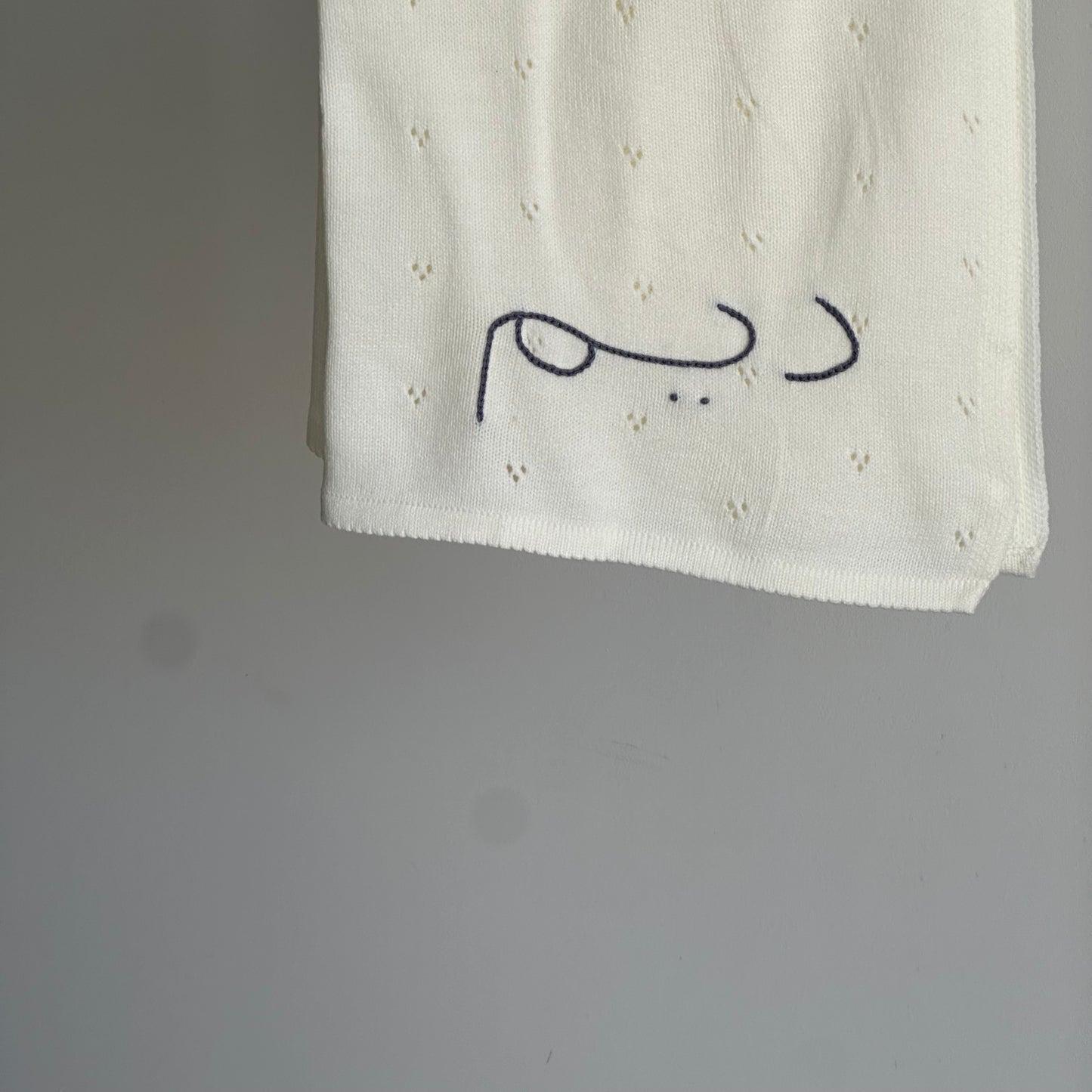 Personalized Pointelle Knit Blanket