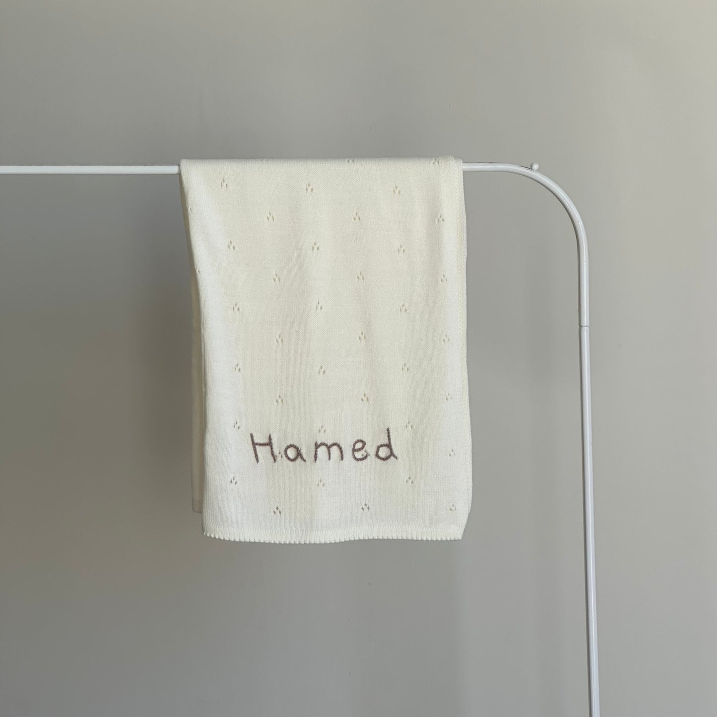 Personalized Pointelle Knit Blanket