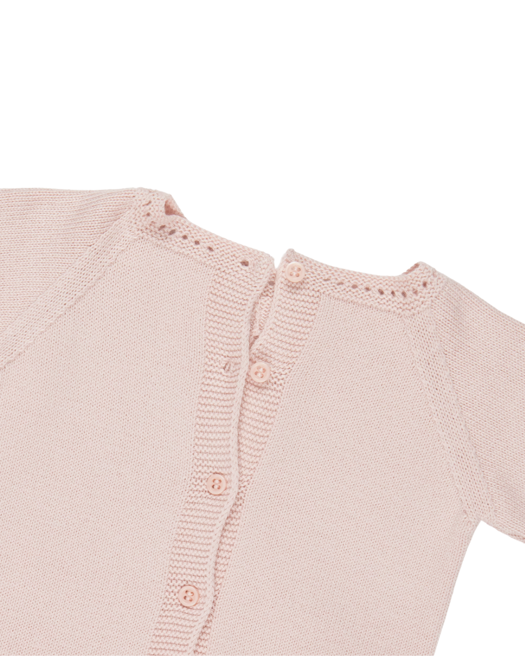 Pink babygrow set with lace trims + bonnet