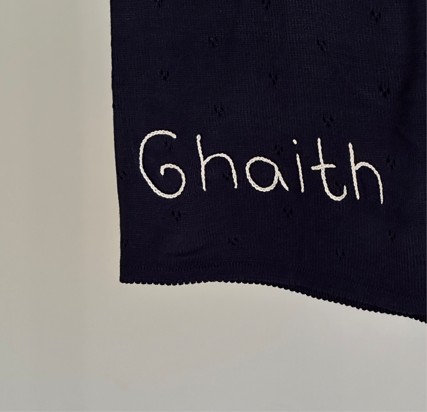Personalized Pointelle Knit Blanket