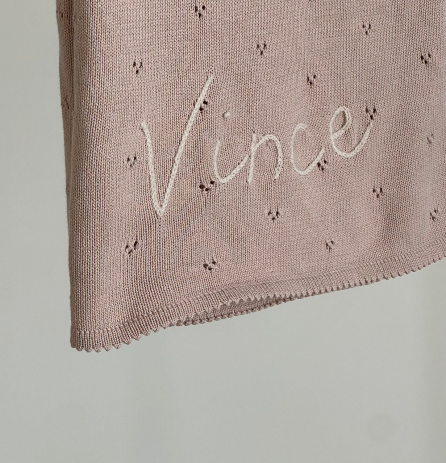 Personalized Pointelle Knit Blanket