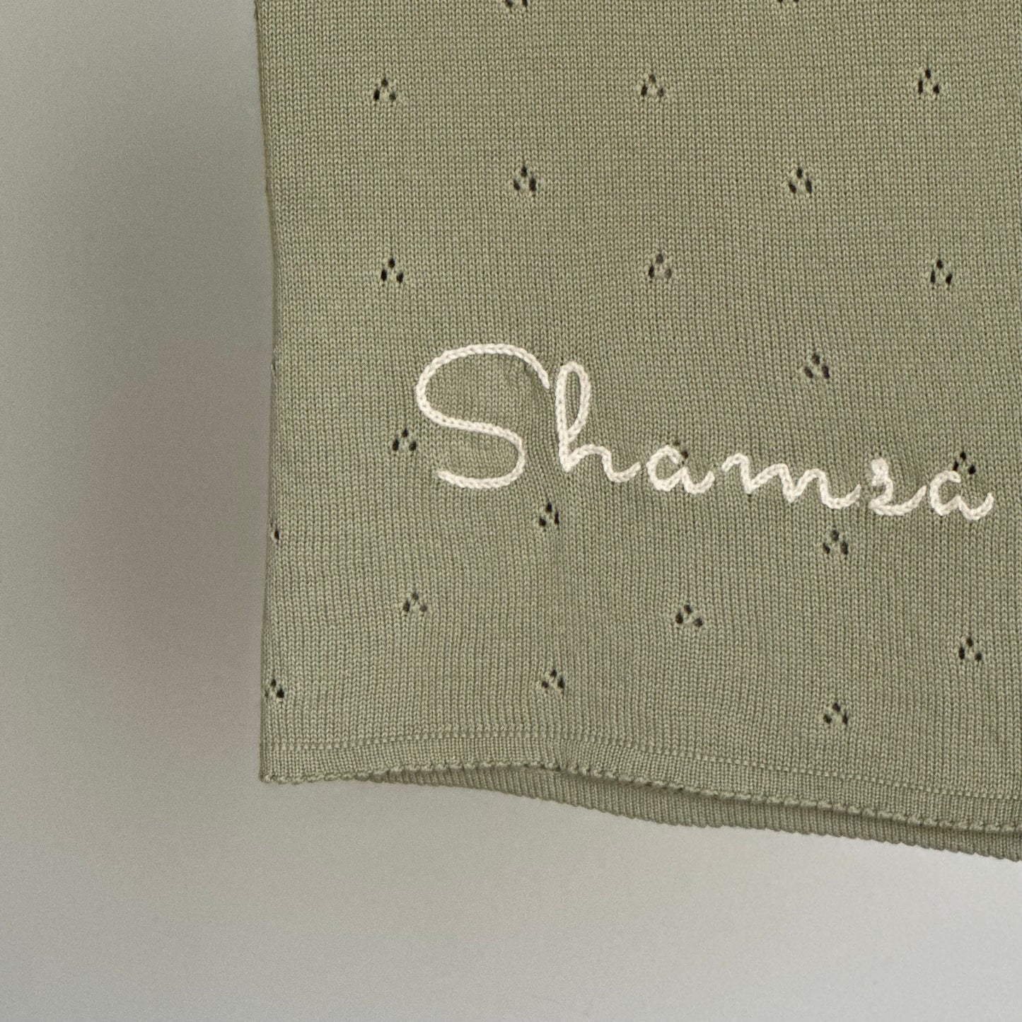 Personalized Pointelle Knit Blanket