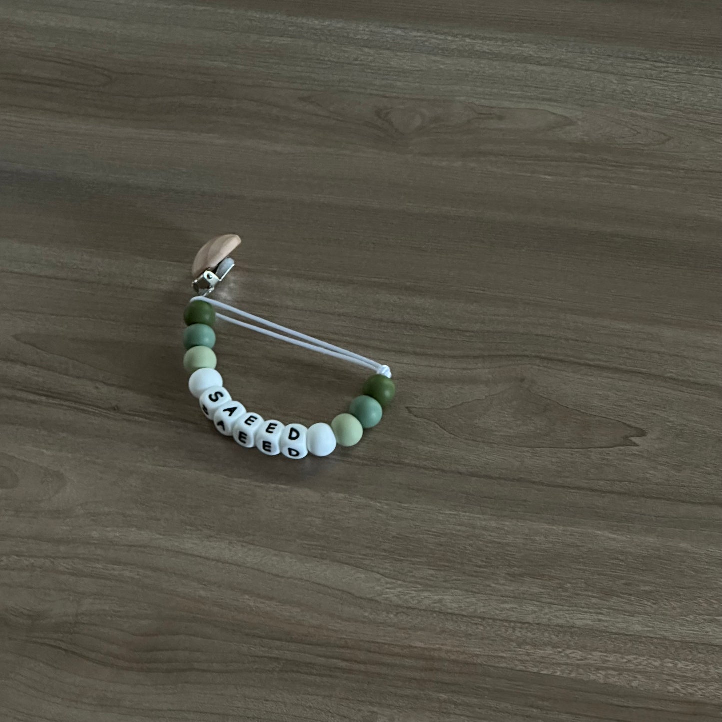 Beaded Pacifier Clip - Name