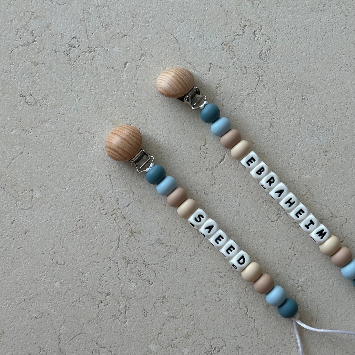 Beaded Pacifier Clip - Name