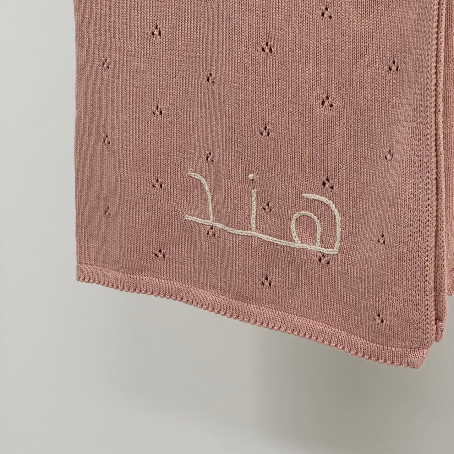 Personalized Pointelle Knit Blanket