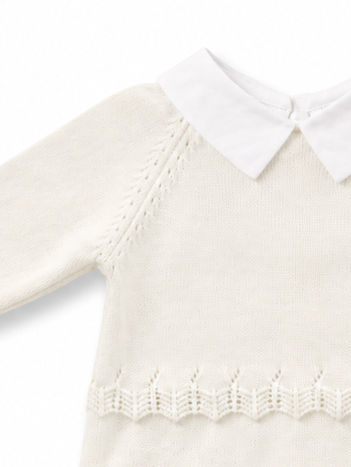 Ivory babygrow with collar