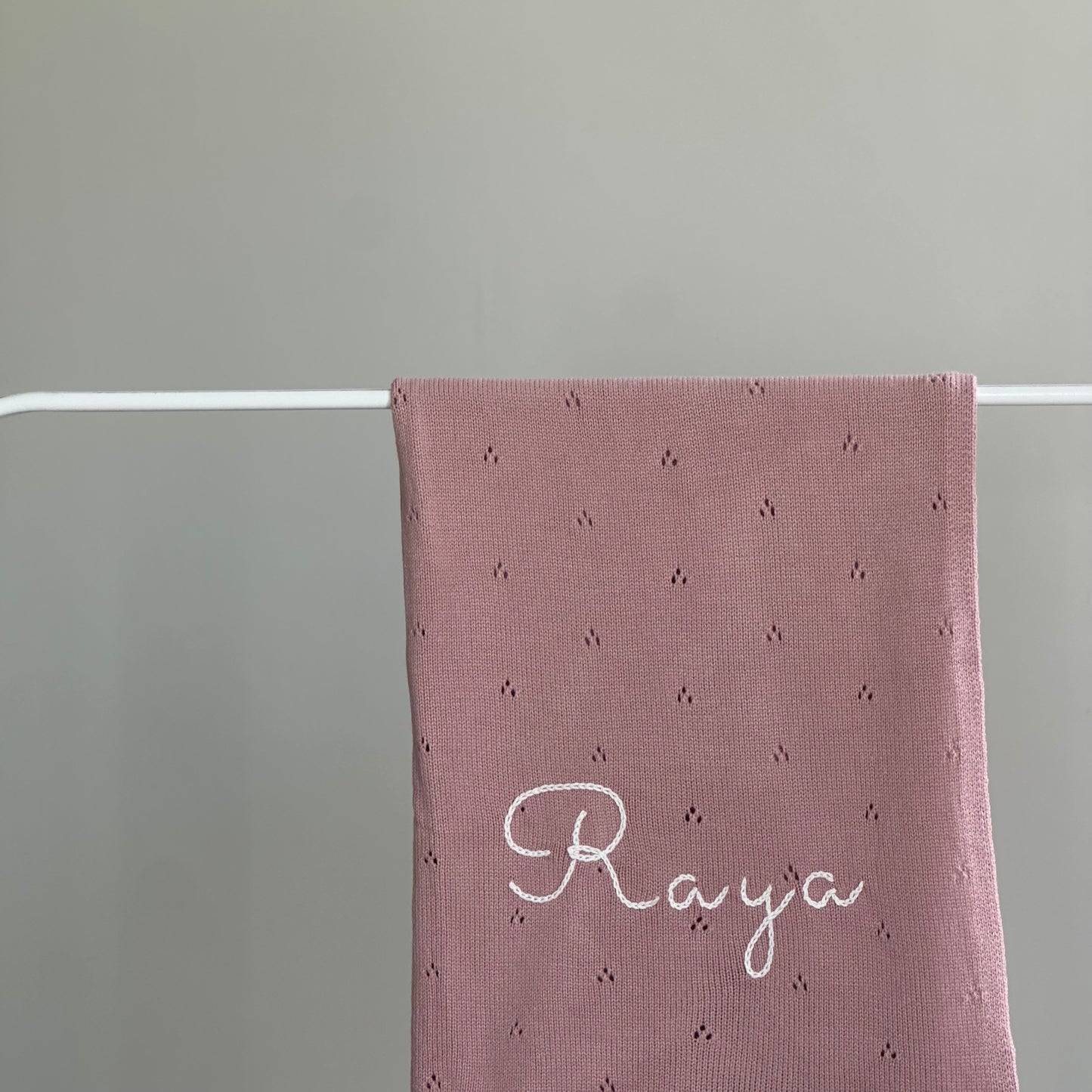 Personalized Pointelle Knit Blanket