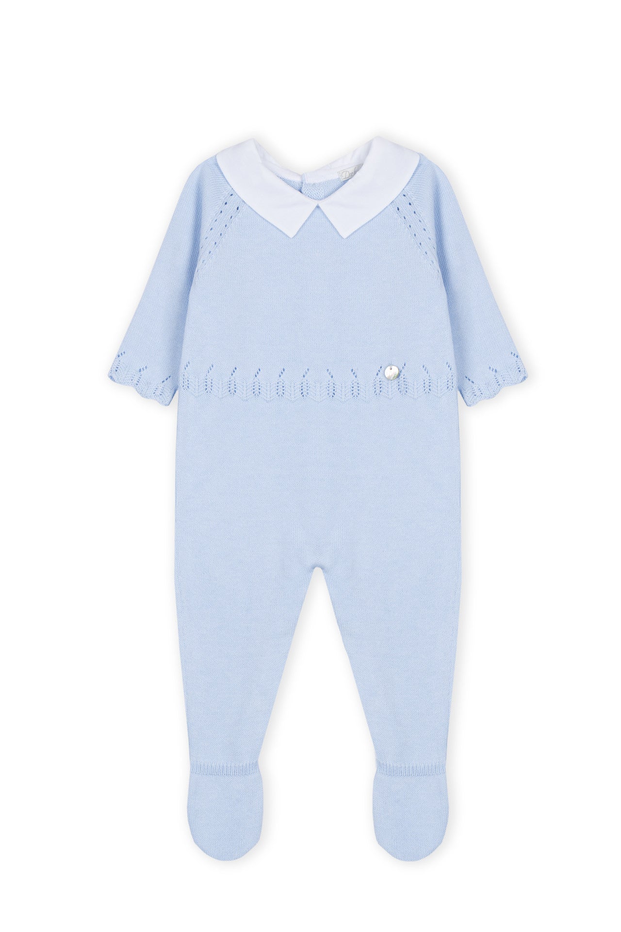 Blue babygrow with collar