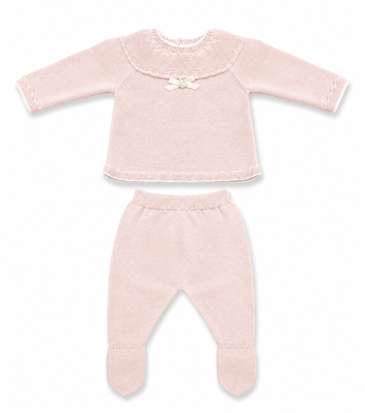 Pink knitted babygrow set