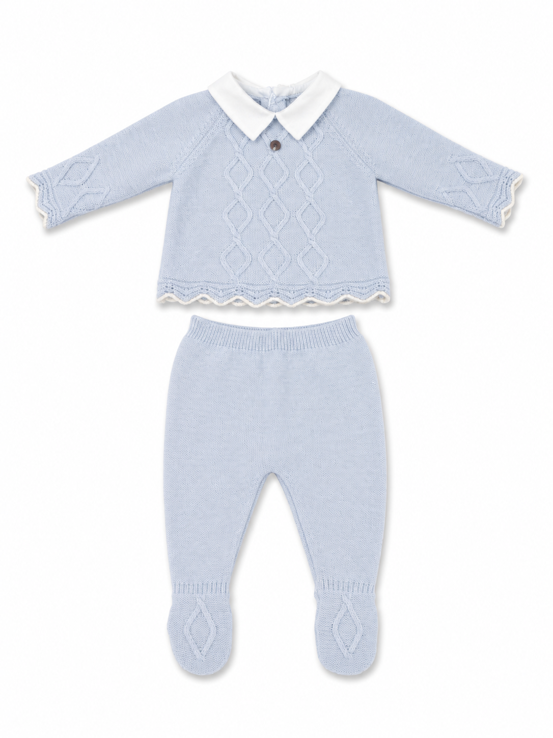 Blue babygrow set with collar