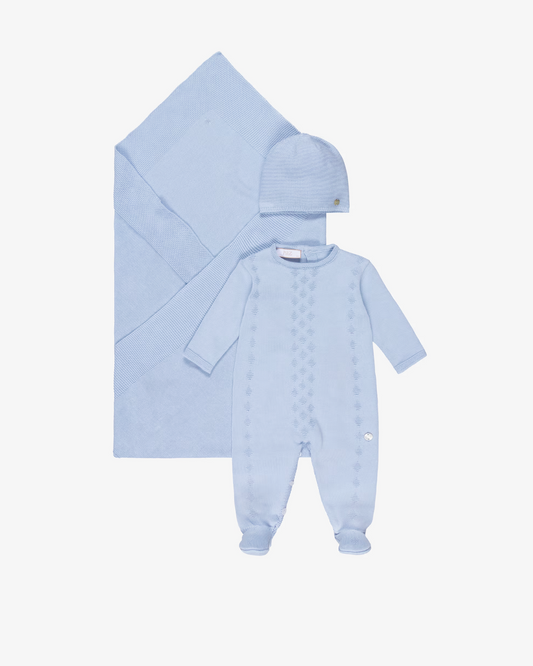 Blue babygrow & blanket Set