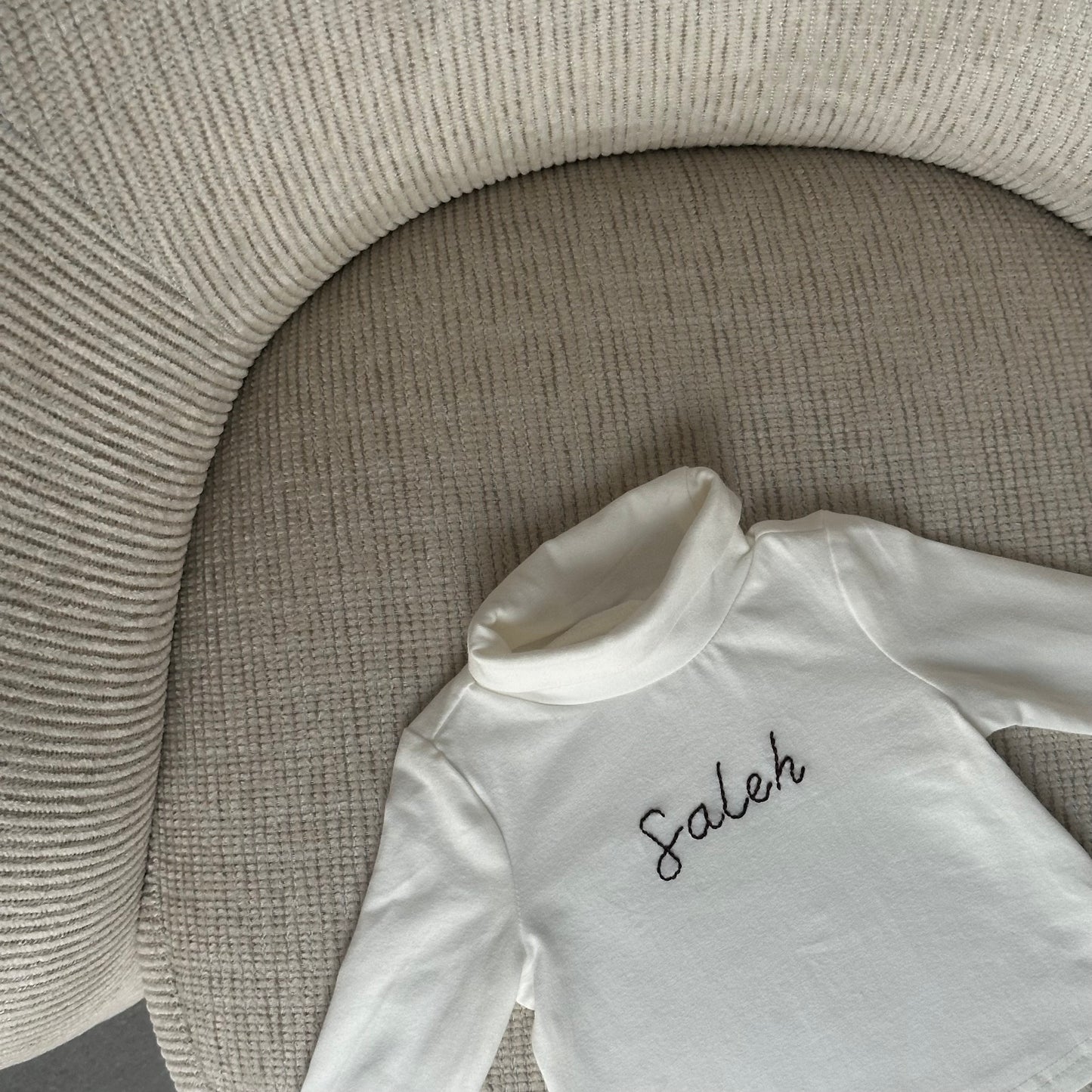 ‘White’ high neck t-shirt