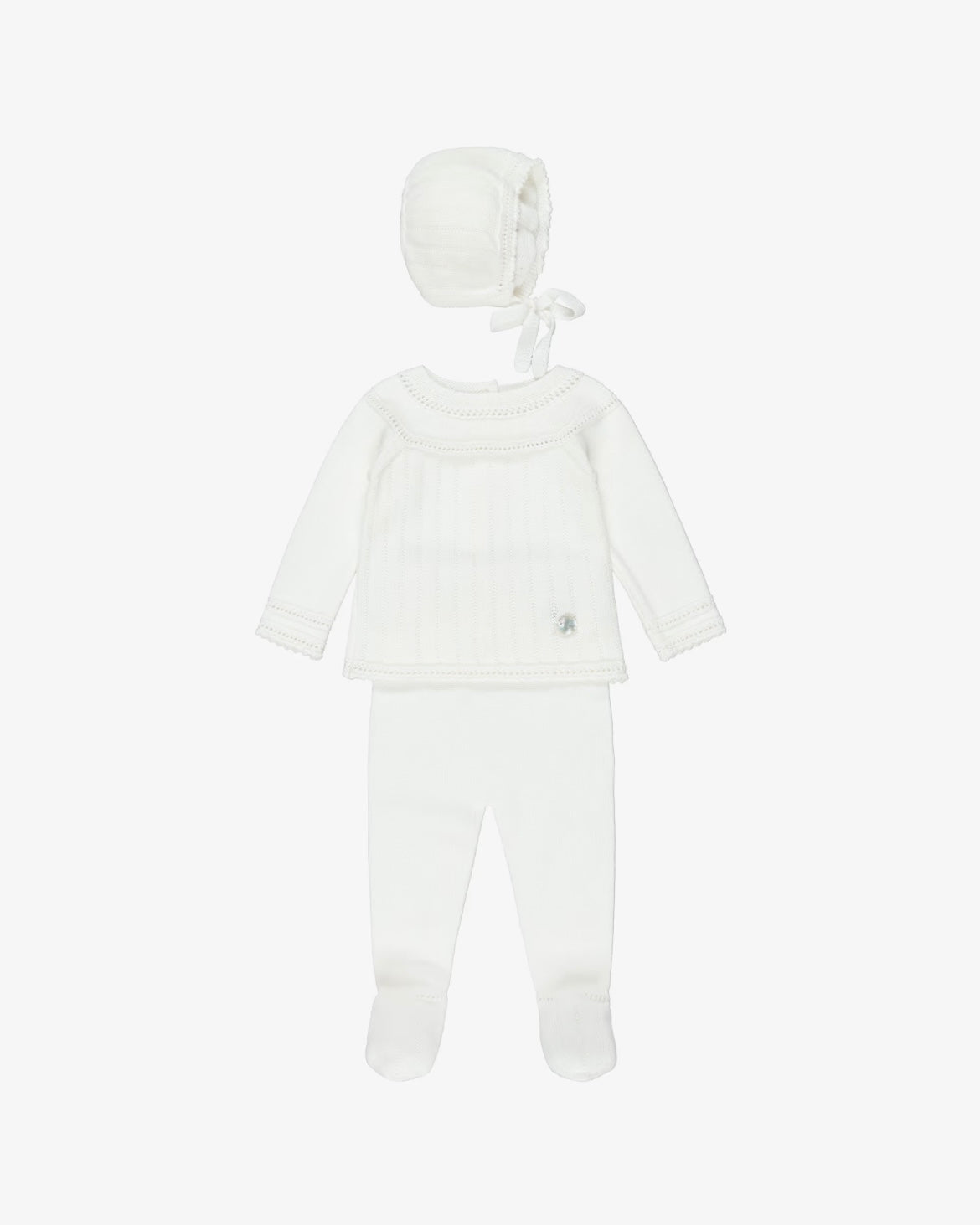 Ivory babysuit set + Bonnet