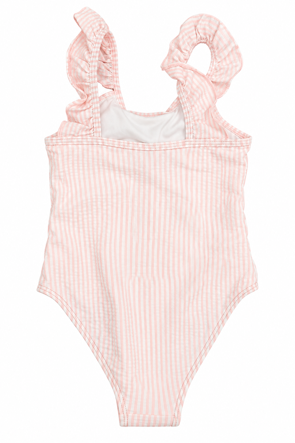 Ruffle Striped Swimsuit - Pink