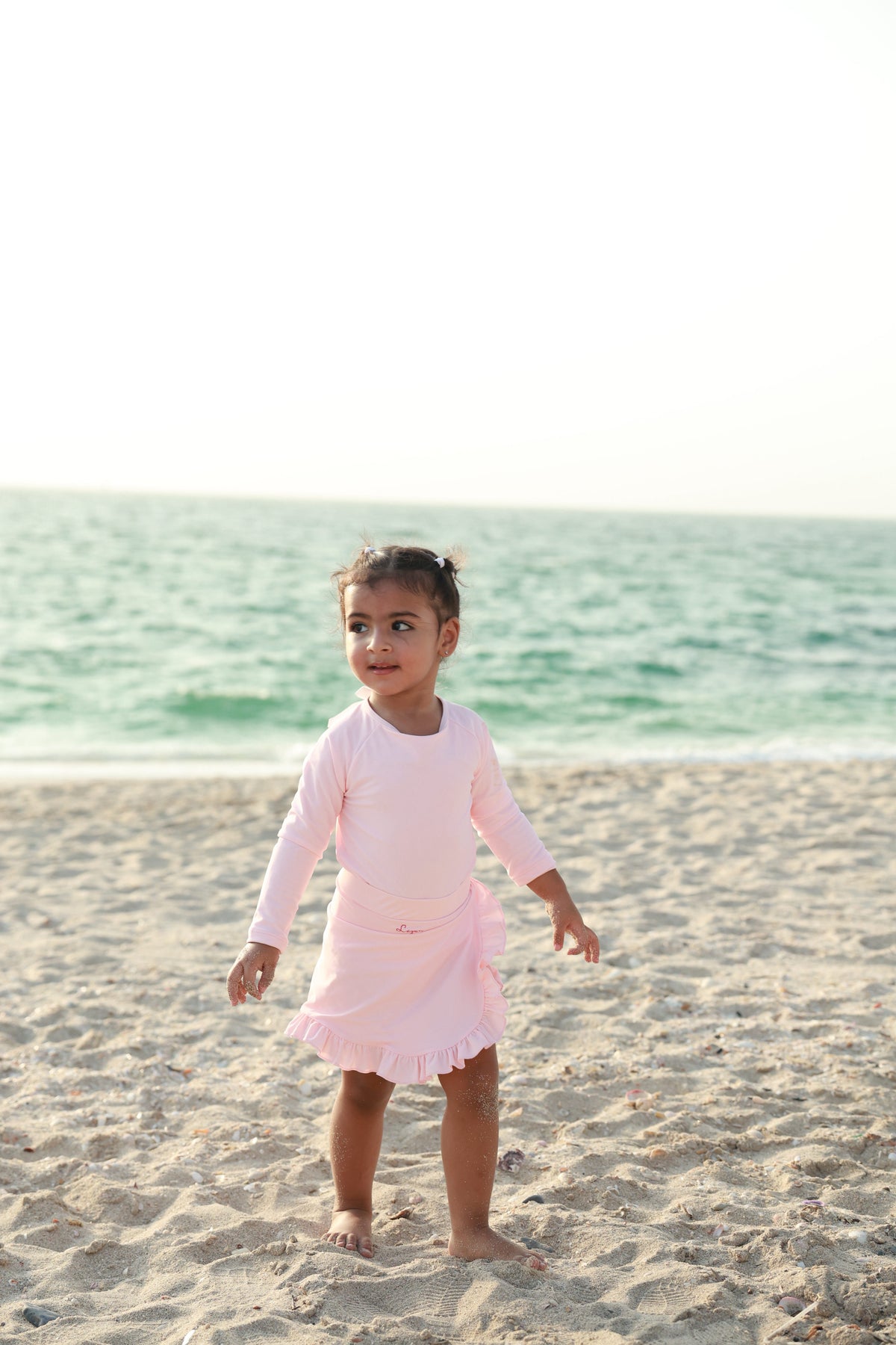 Long-Sleeve Swimsuit -  Pink