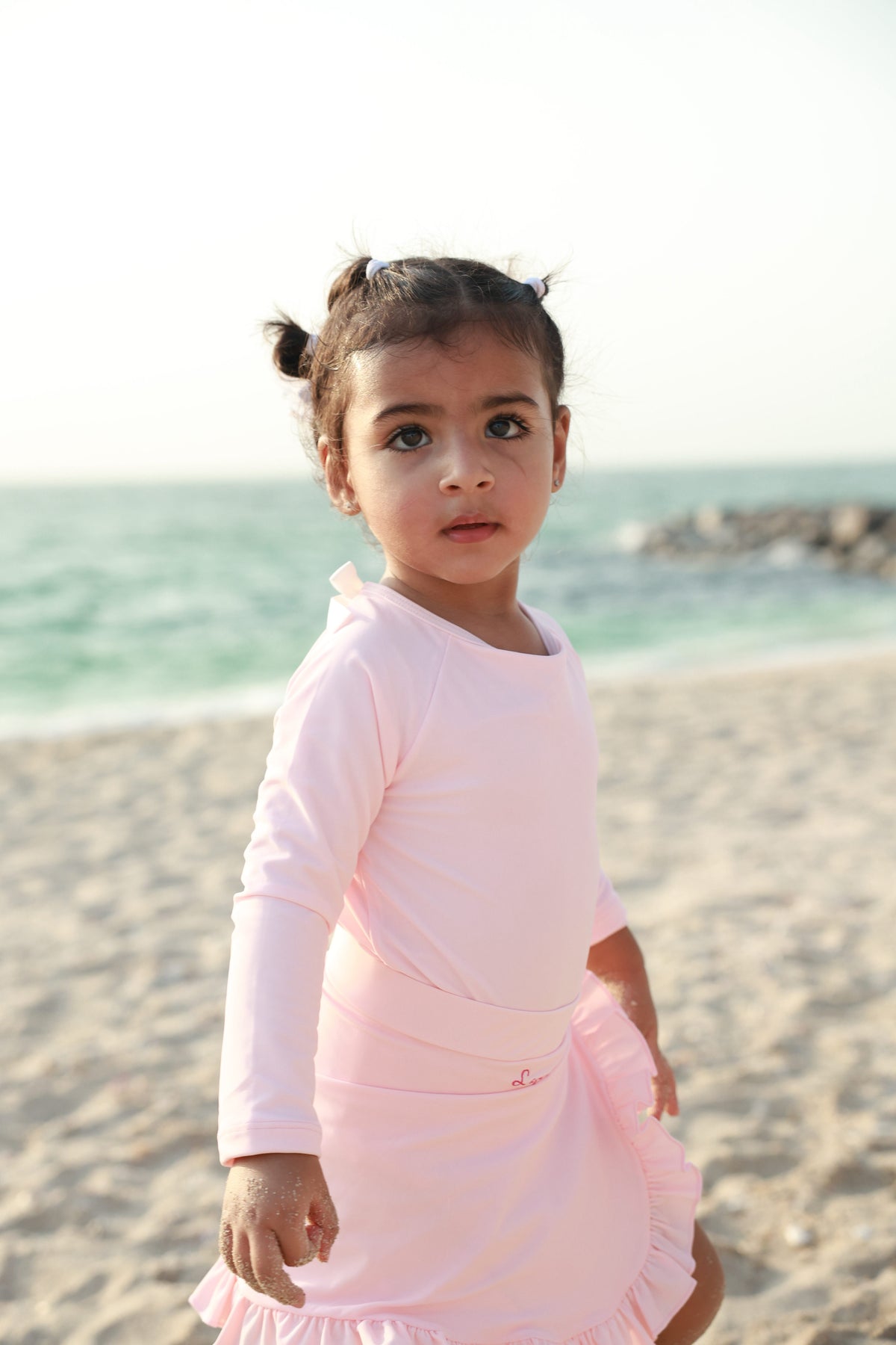 Long-Sleeve Swimsuit -  Pink