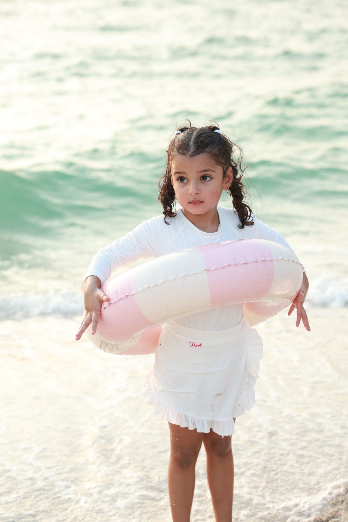 Long-Sleeve Swimsuit -  Cream