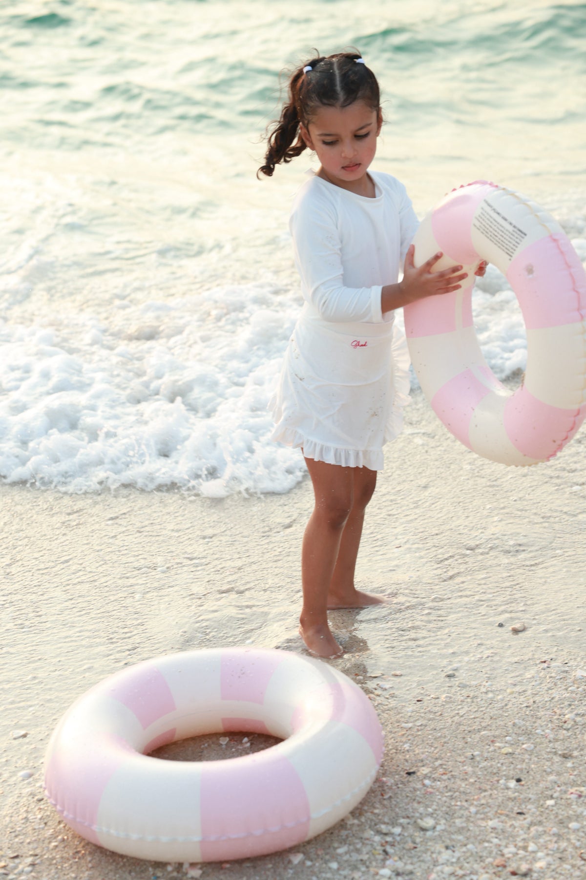 Long-Sleeve Swimsuit -  Cream