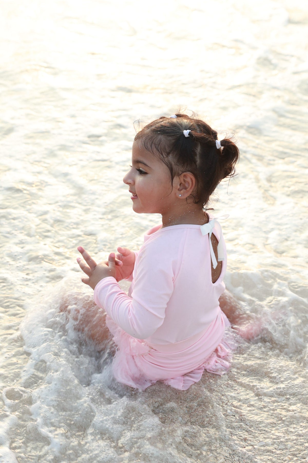 Long-Sleeve Swimsuit -  Pink