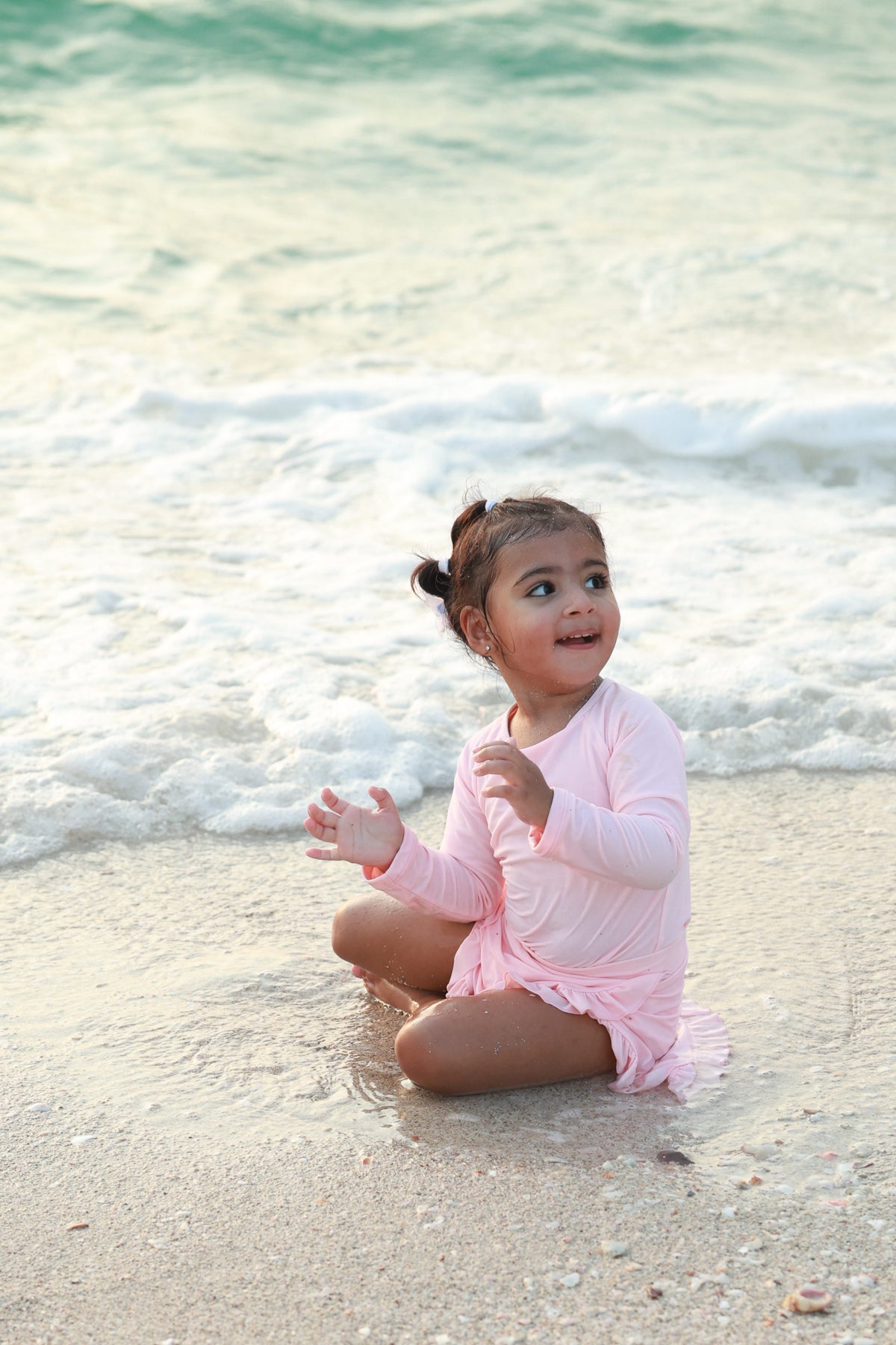 Long-Sleeve Swimsuit -  Pink