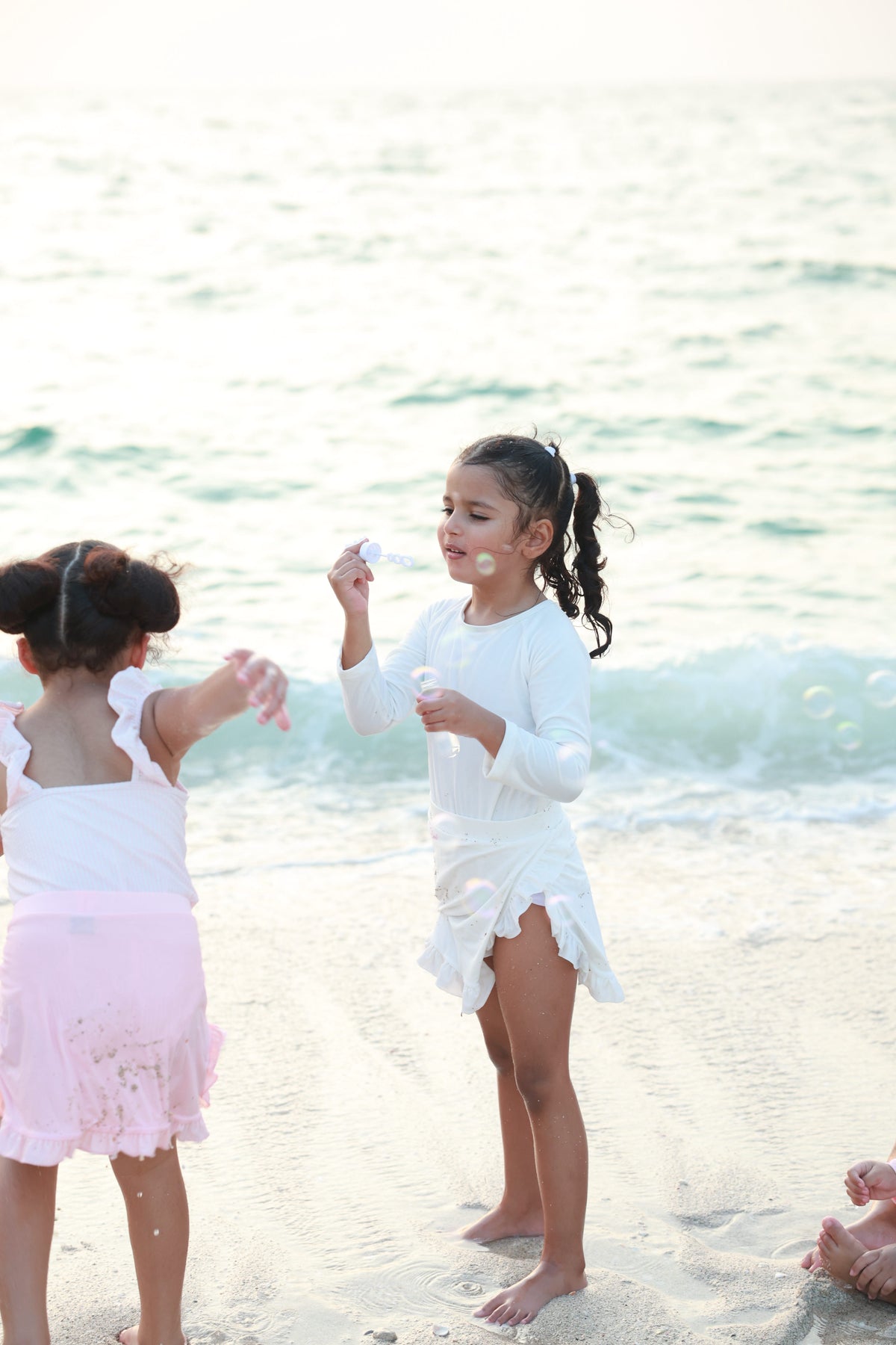 Long-Sleeve Swimsuit -  Cream