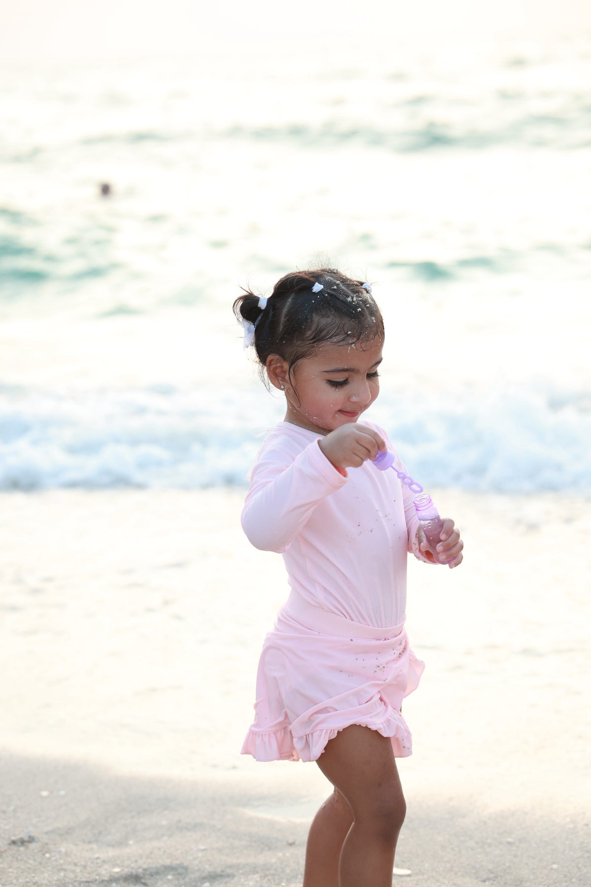 Long-Sleeve Swimsuit -  Pink