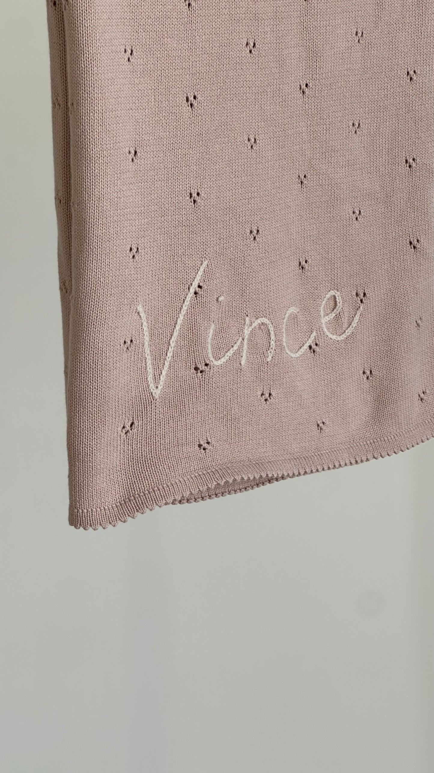 Personalized Pointelle Knit Blanket