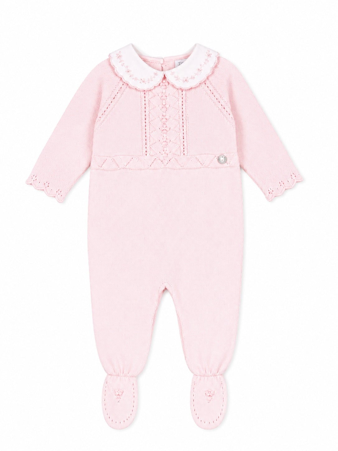 Blossom babygrow with pink trim