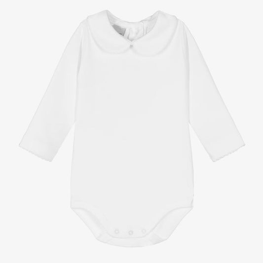 Bodysuit with white trim collar