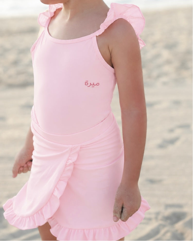 Ruffle Swimsuit -  Pink