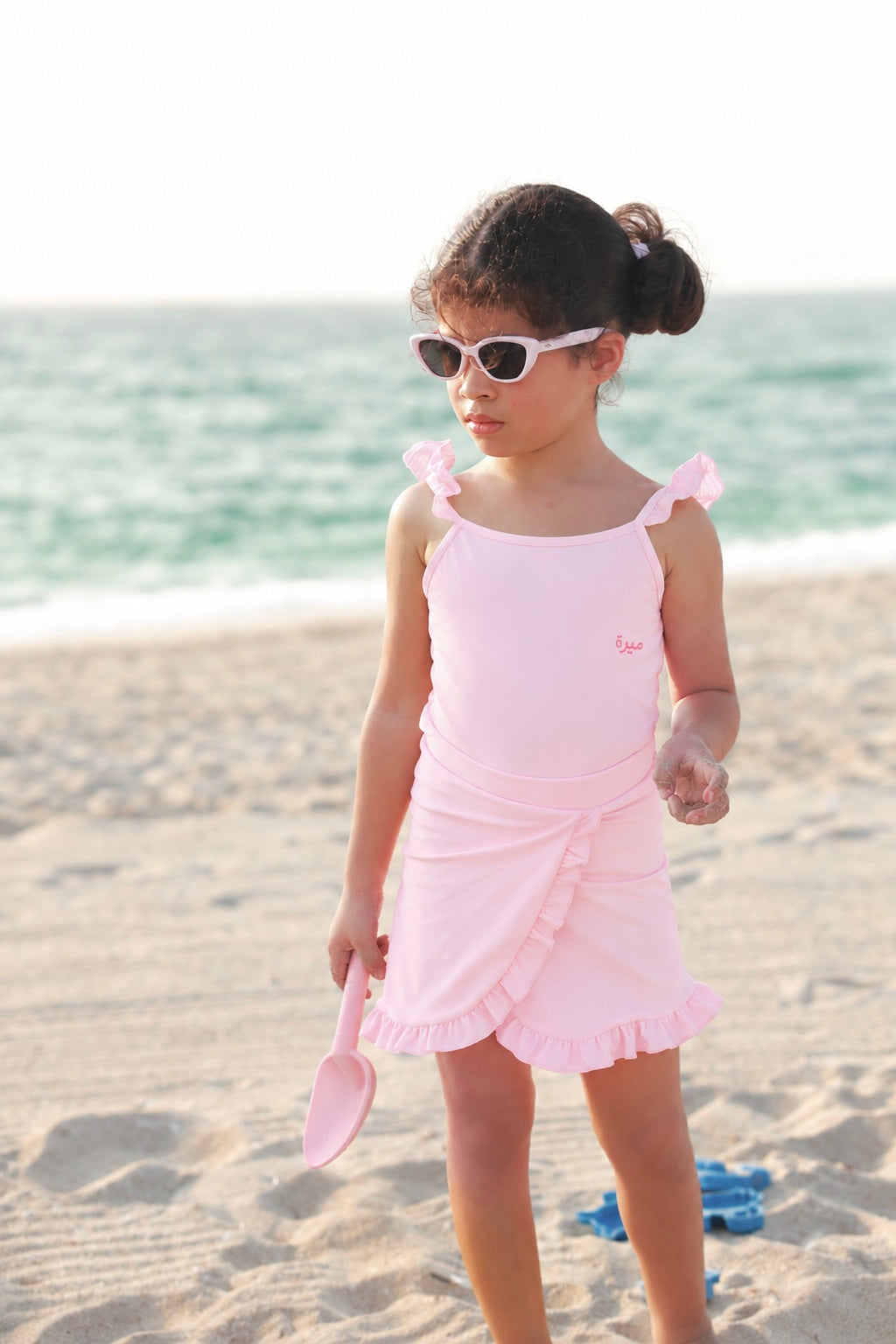 Ruffle Swimsuit -  Pink