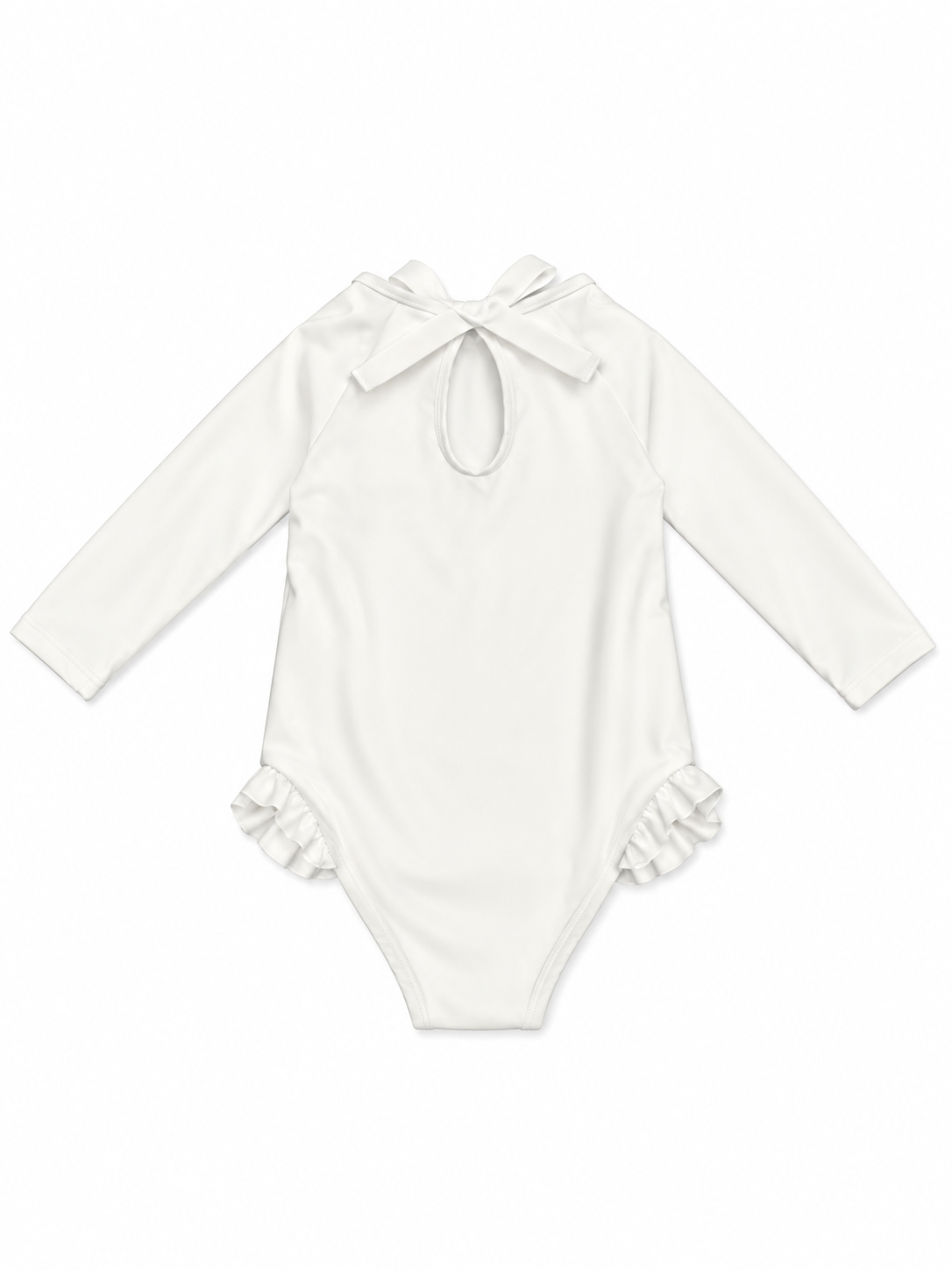Long-Sleeve Swimsuit -  Cream