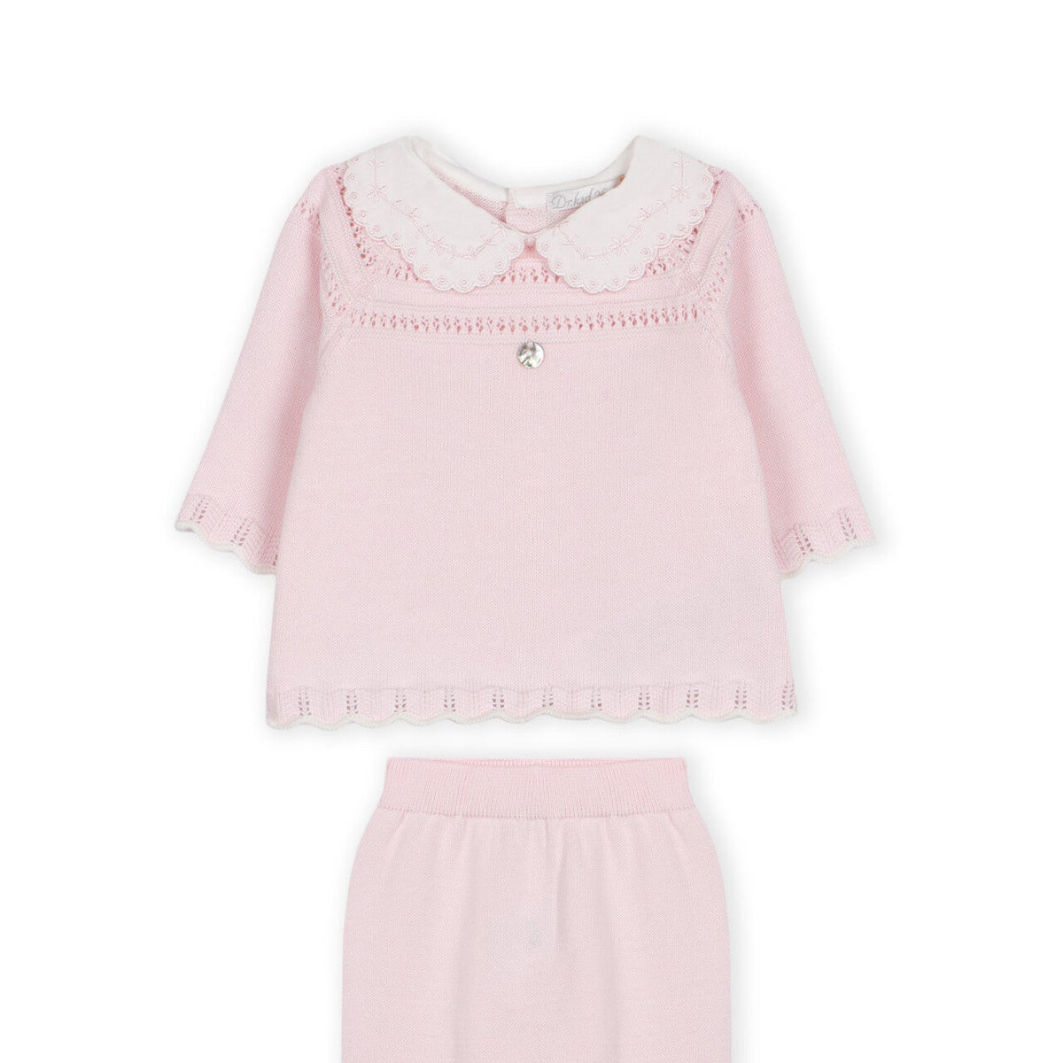 Pink babygrow set with pink trim