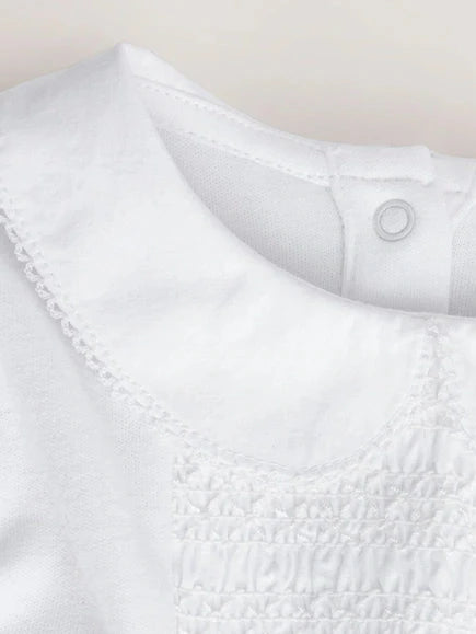 Babygrow with collar + bonnet and mittens