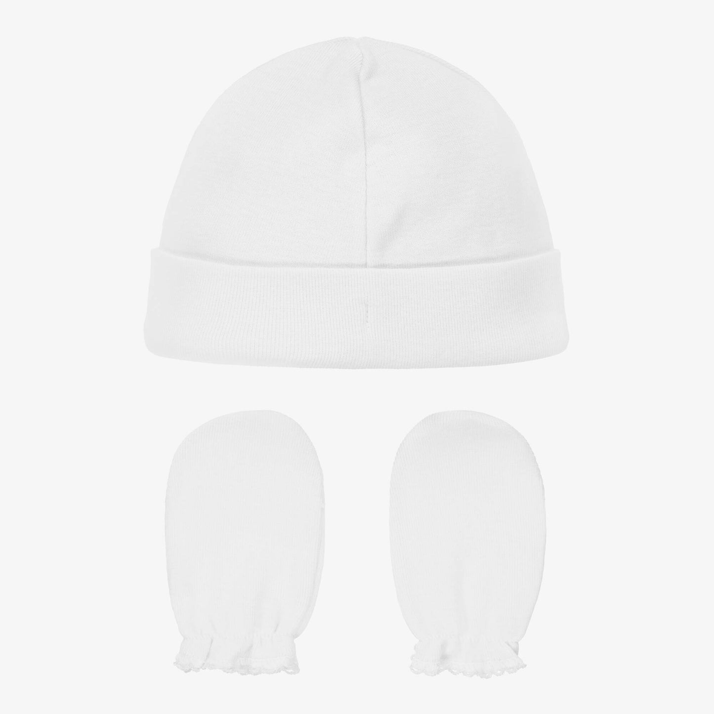 Babygrow with collar + bonnet and mittens