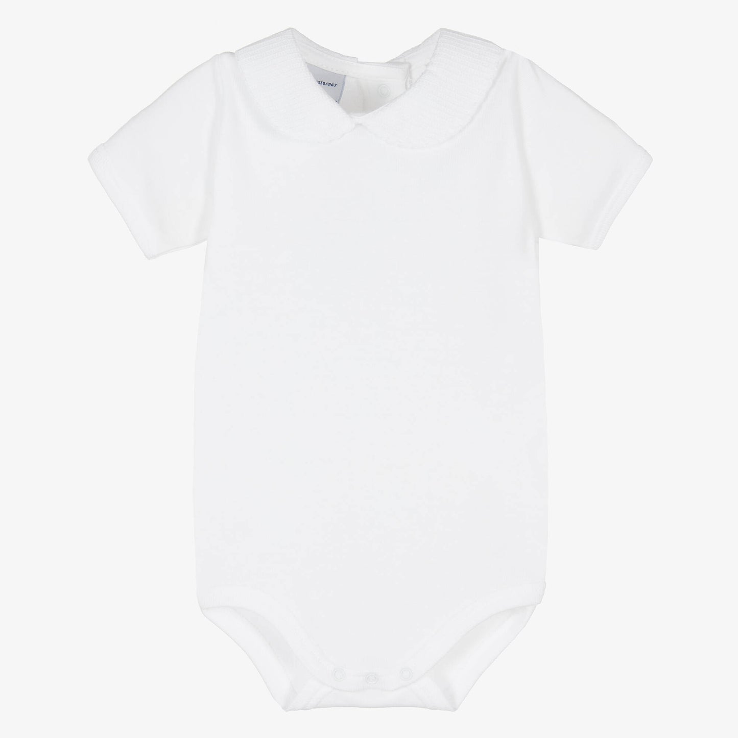 Bodysuit with textured white trim collar